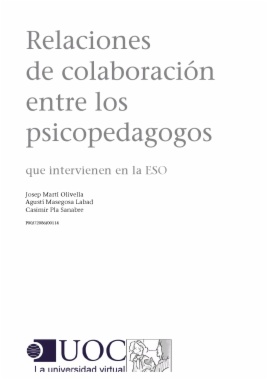 Relaciones de colaboración entre psicopedagogos que intervienen en la ESO