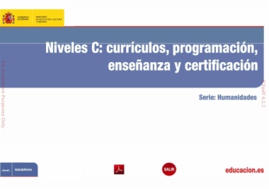 Niveles C : currículos, programación, enseñanza y certificación
