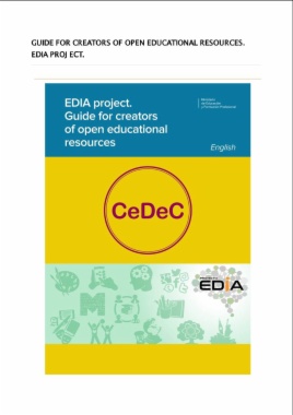 EDIA project. Guide for creators of open educational resources